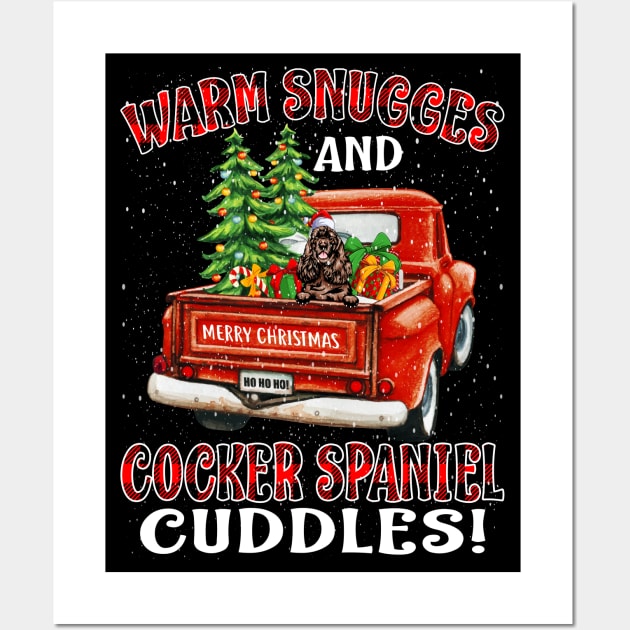 Warm Snuggles And Cocker Spaniel Cuddles Ugly Christmas Sweater Wall Art by intelus